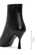 Women's Black Zippered Thin Heeled Leather Boots | Derimod