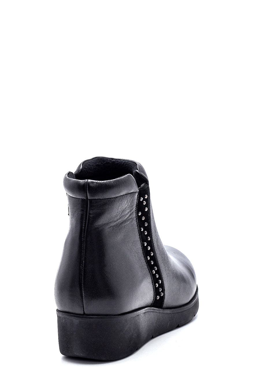 Women's Leather Stone Detailed Boots