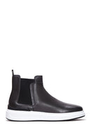 Men's Gray Leather Flat Chelsea Boots | Derimod