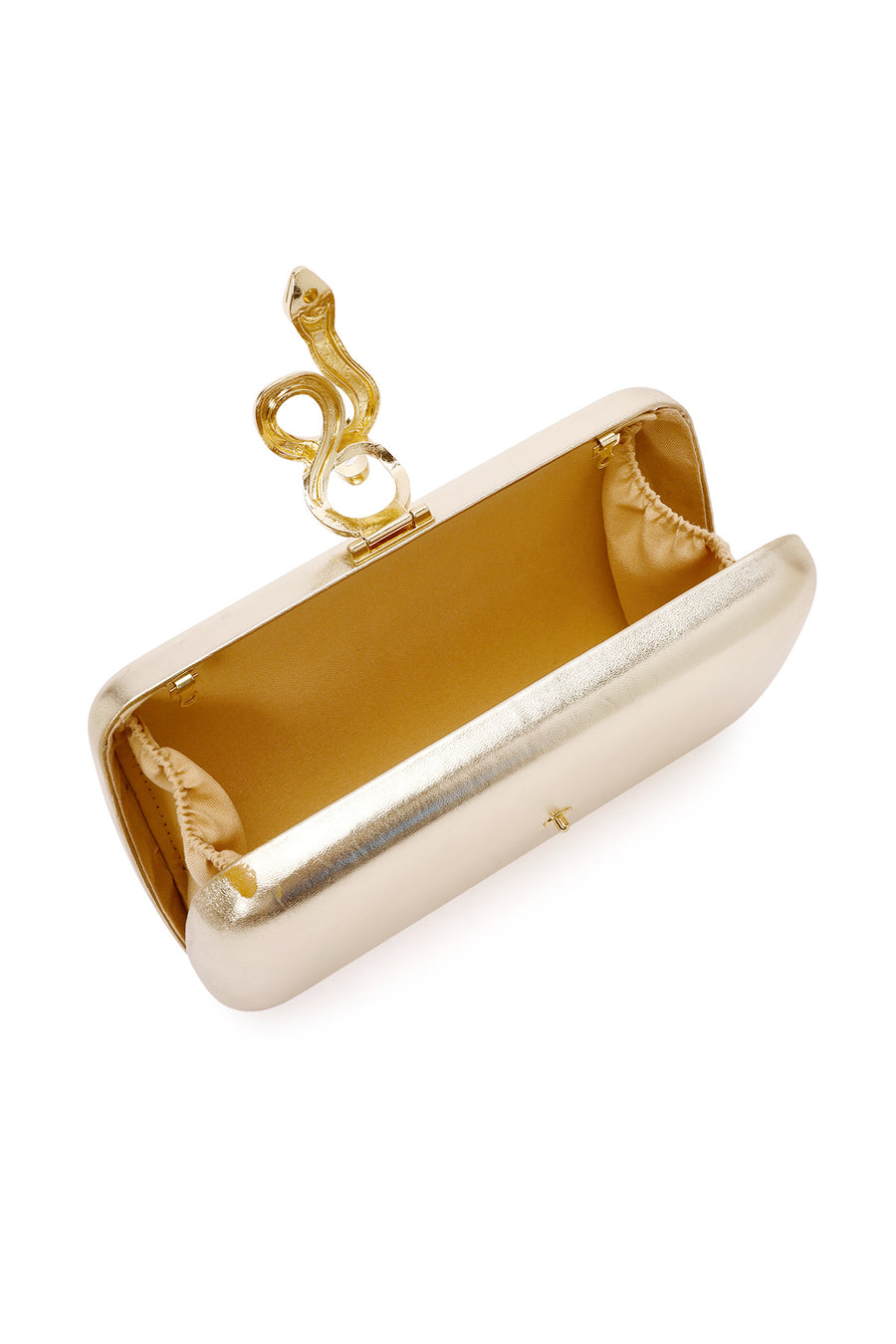 Women's Gold Accessory Detailed Long Chain Strap Mini Clutch Bag