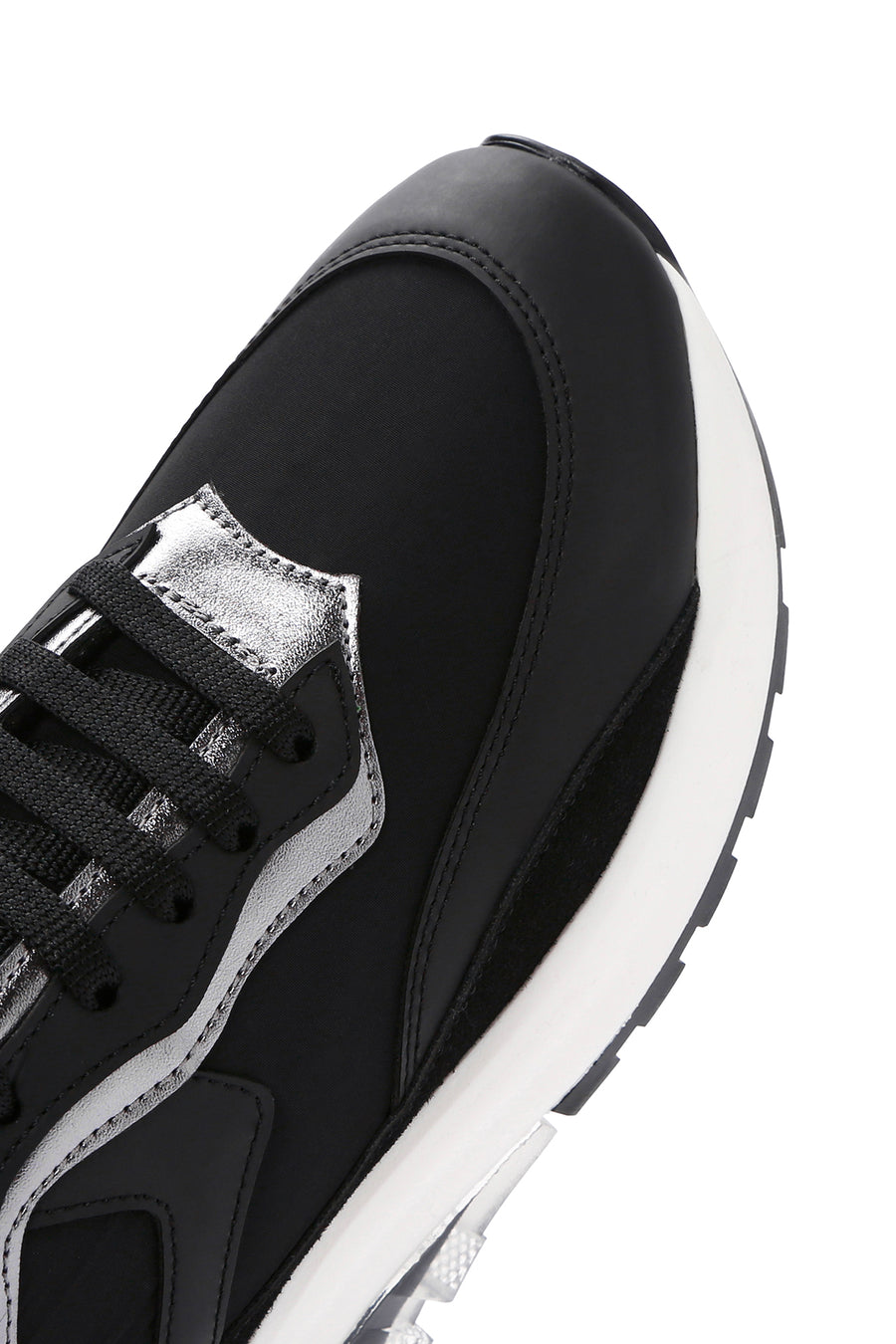 Kadın Siyah Bağcıklı Kalın Tabanlı Spor Sneaker