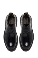 Male Black Lace-Up Thick-Soled Leather Casual Shoes | Derimod