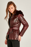 Carmela Women's Leather Jacket | Derimod