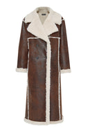 Colorado Women's Brown Double Breasted Teddy Coat | Derimod