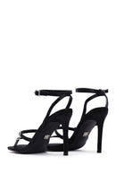 Women's Black Ankle Strap Thin Heel Sandals | Derimod