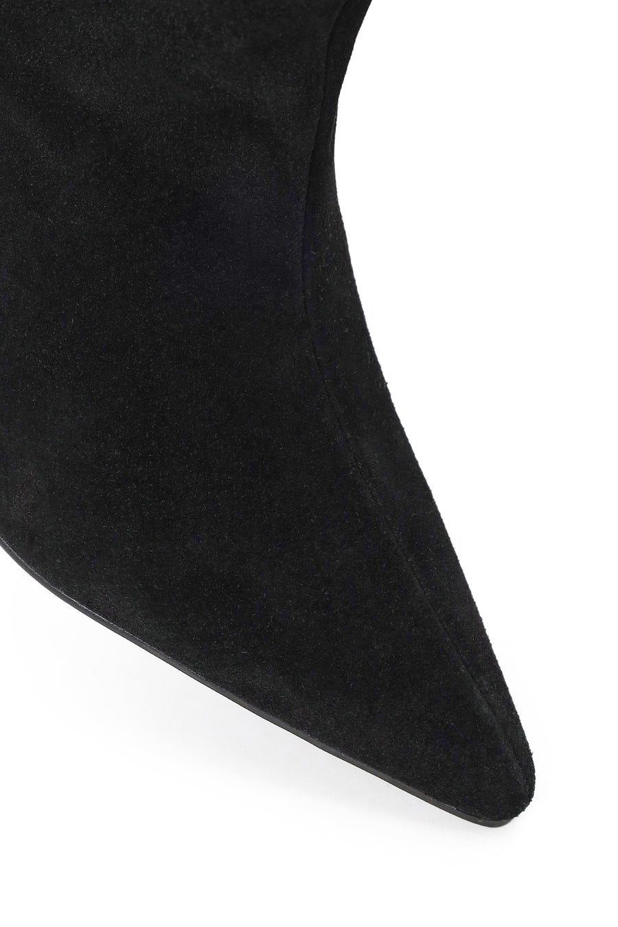 Woman Black Thin-Heeled Suede Boot