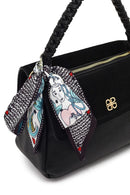 Woman Black Long-Strap Suede Shoulder Bag | Derimod