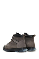 Men's Gray Leather Casual Boots | Derimod