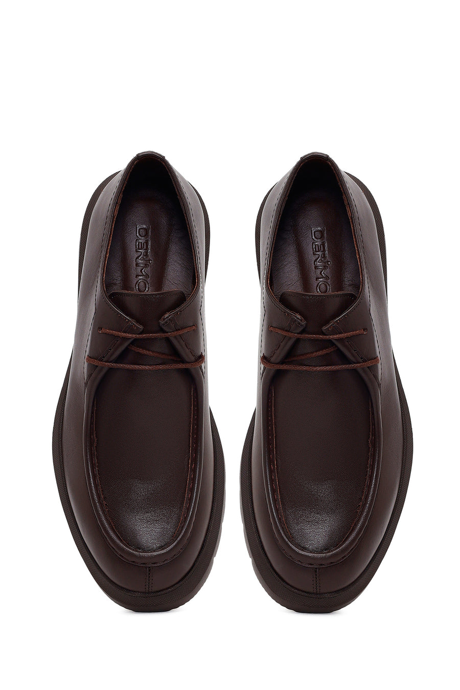 Male Brown Lace-up Leather Casual Shoes