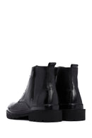 Men's Black Leather Zippered Casual Boots | Derimod