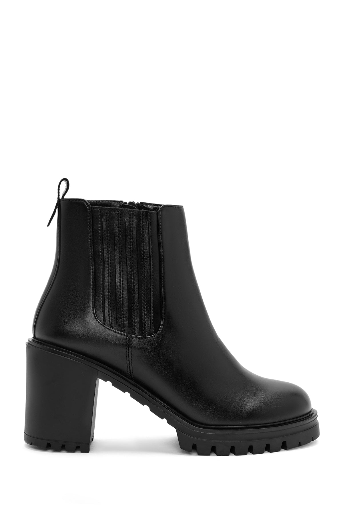 Women's Black Thick Heel Zipper Boots 24WFE253918 | Derimod