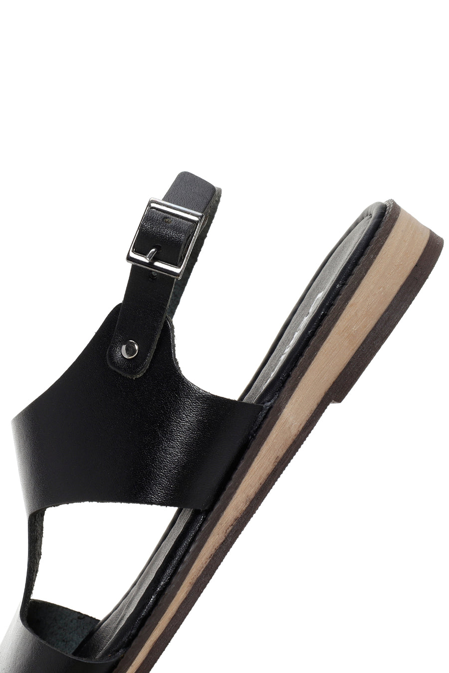 Women's Black Ankle Strap Leather Bodrum Sandals