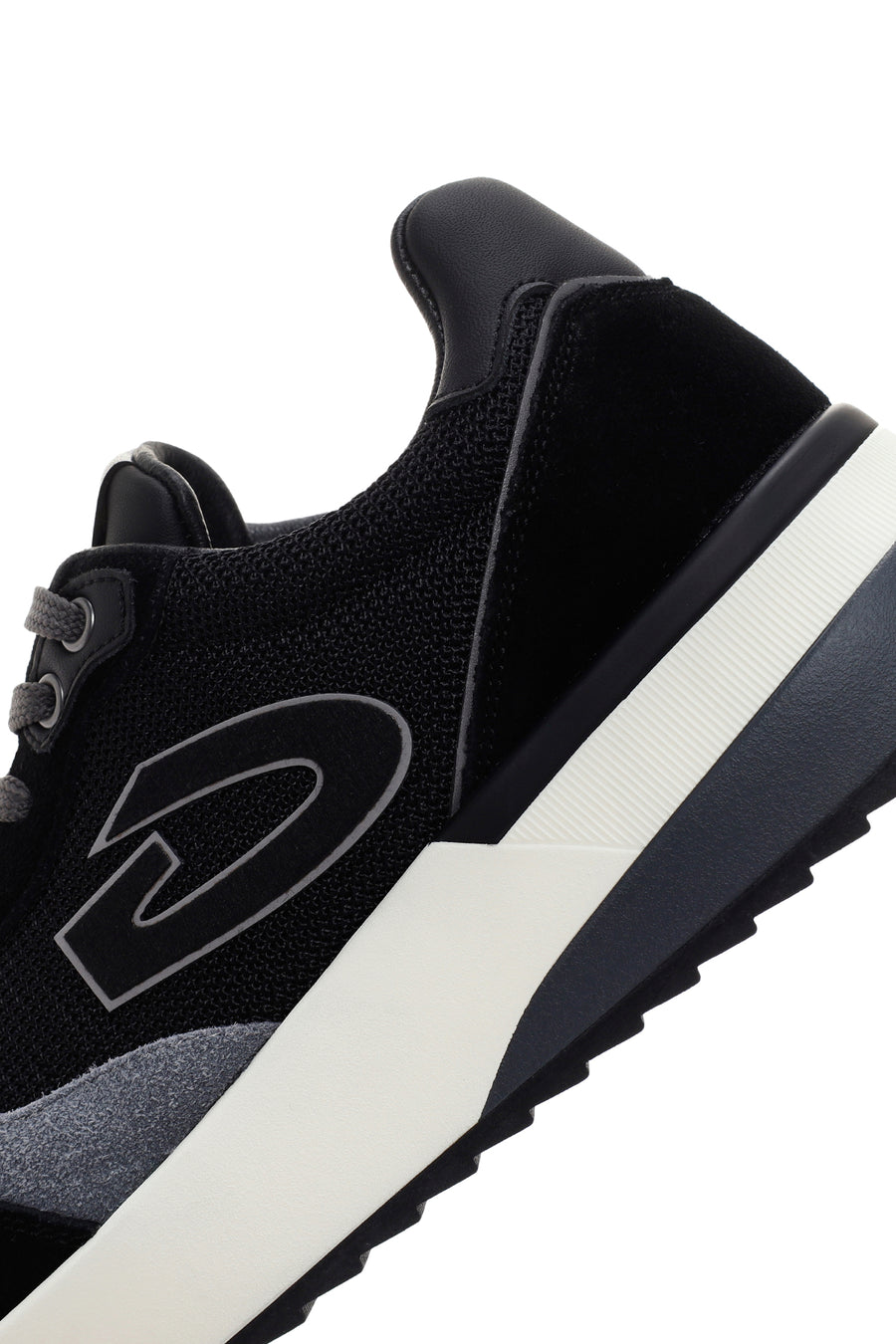 Alberto Guardiani Erkek Siyah Gri Winner Kalın Tabanlı Deri Sneaker