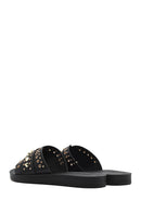 Women's Black Stone Slippers | Derimod
