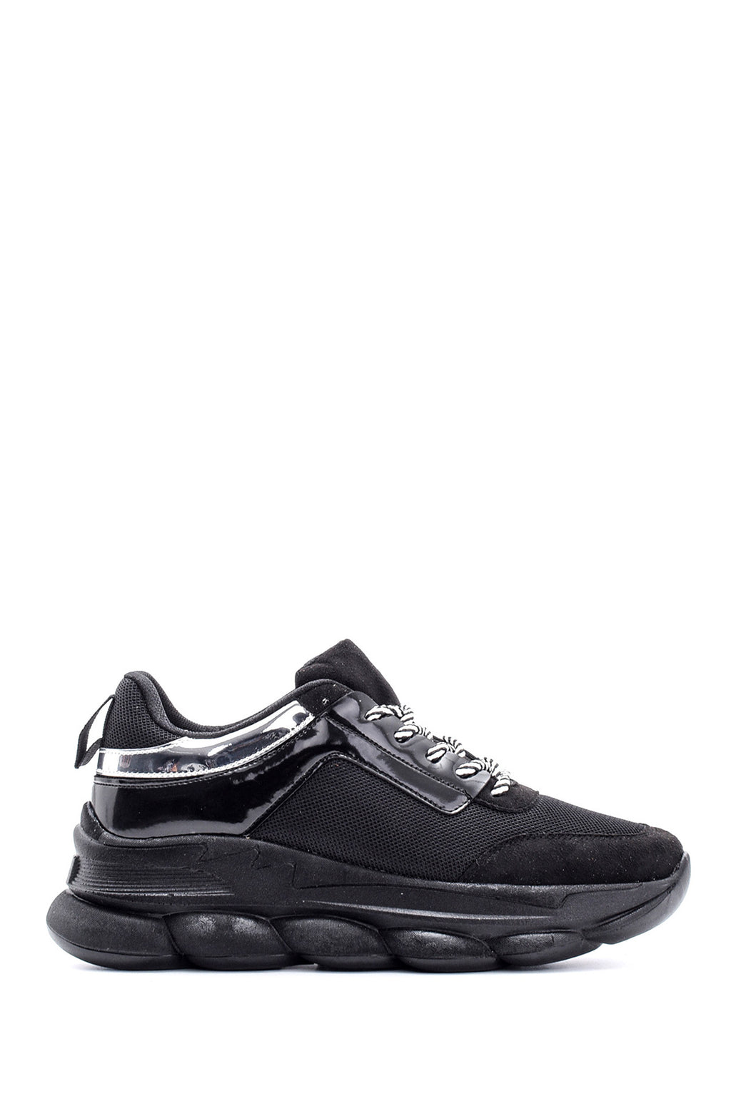Kadın Yüksek Tabanlı Rugan Detaylı Sneaker