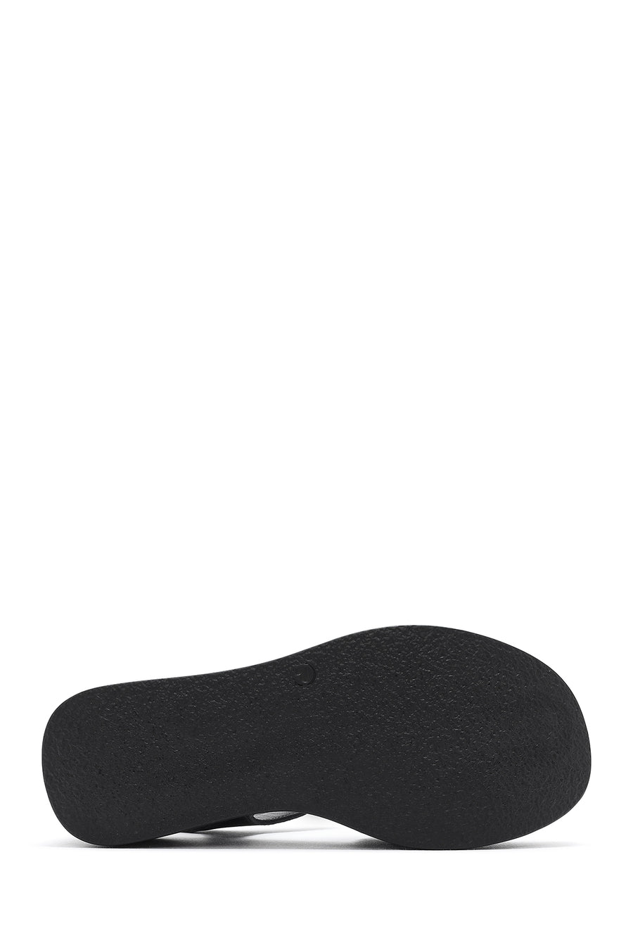 Women's Black Thick Soled Leather Comfort Sandals