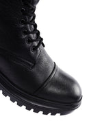 Men's Black Zippered Leather Boots | Derimod