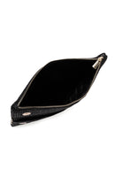 Women's Black Long Chain Strap Straw Clutch Bag | Derimod