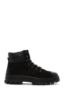 Men's Black Nubuck Leather Zippered Boots | Derimod