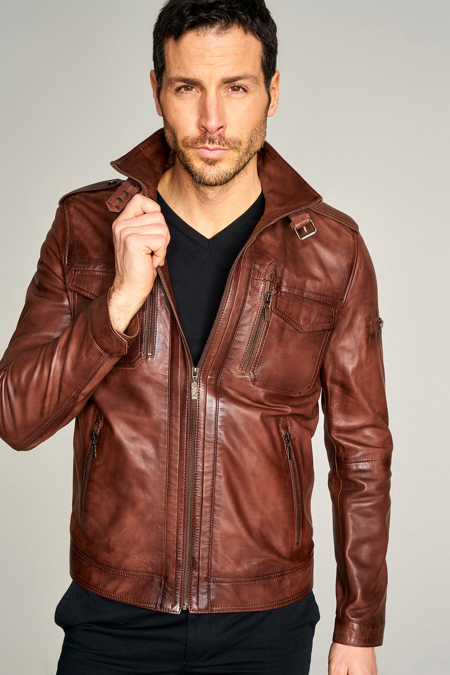 PHILIP MEN'S LEATHER JACKET 17WGD6273LV | Derimod