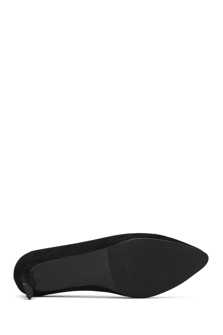 Woman Black Low Thin Heel Suede Leather Stiletto