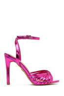 Women's Pink Ankle Strap Thin Heel Sandals | Derimod