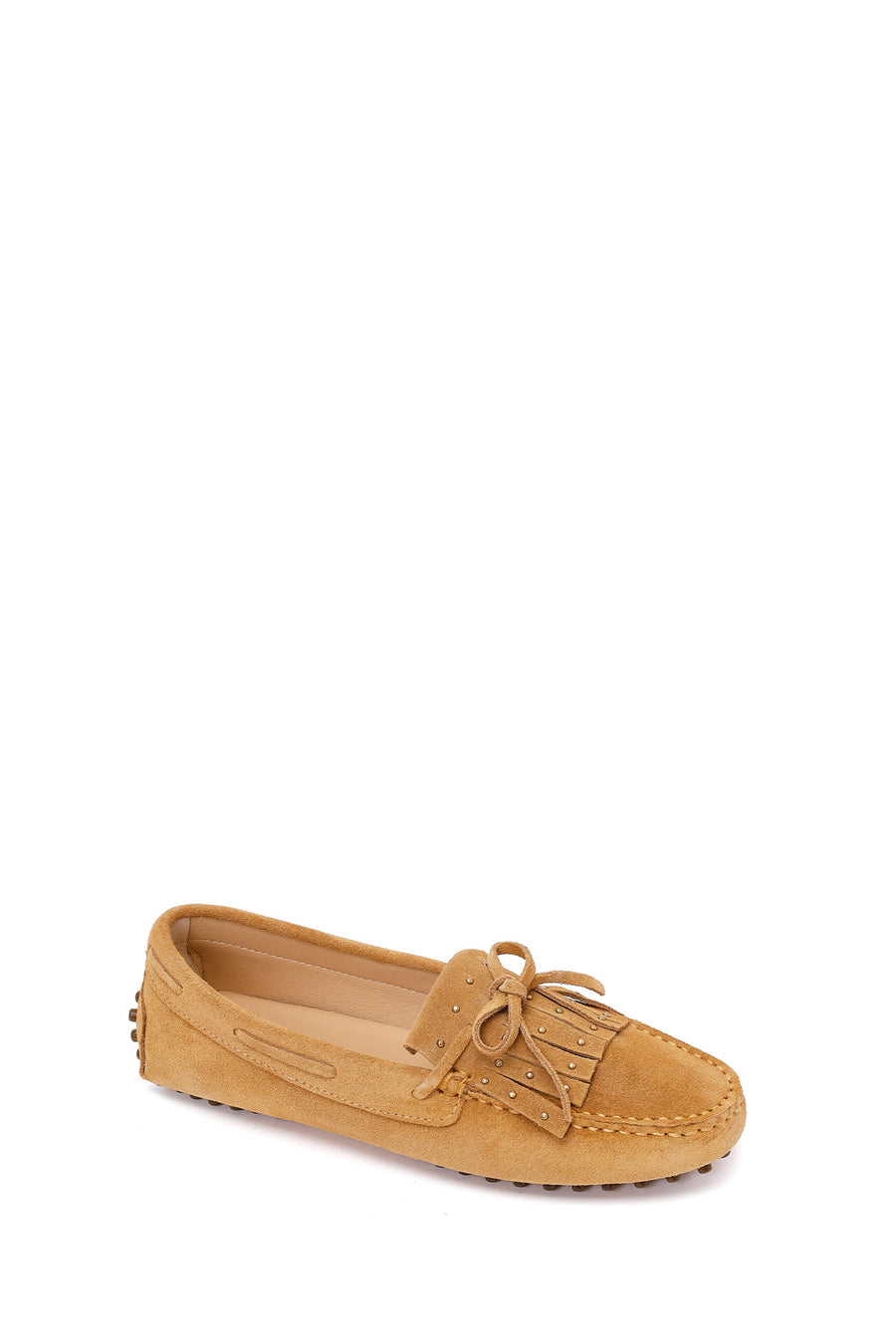 Kadın Camel Püsküllü Süet Deri Loafer
