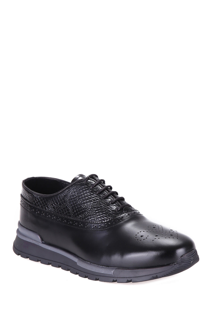 Crocodile Patterned Men's Leather Shoes