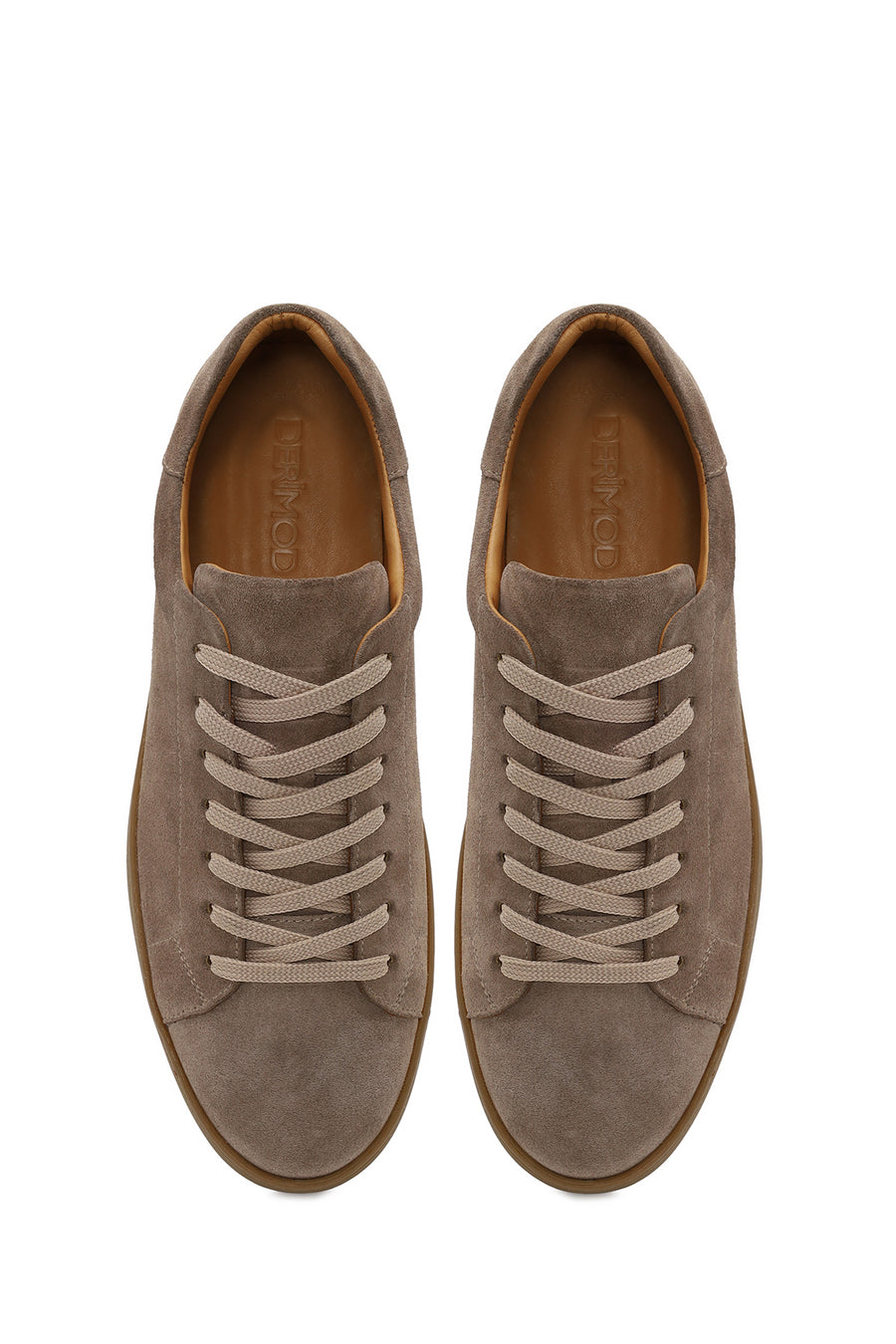 Male Beige Lace-up Suede Leather Sneaker