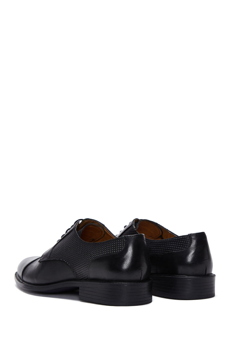 Men's Black Leather Patterned Classic Shoes