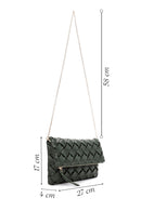 Women's Green Long Strap Braided Clutch Bag | Derimod