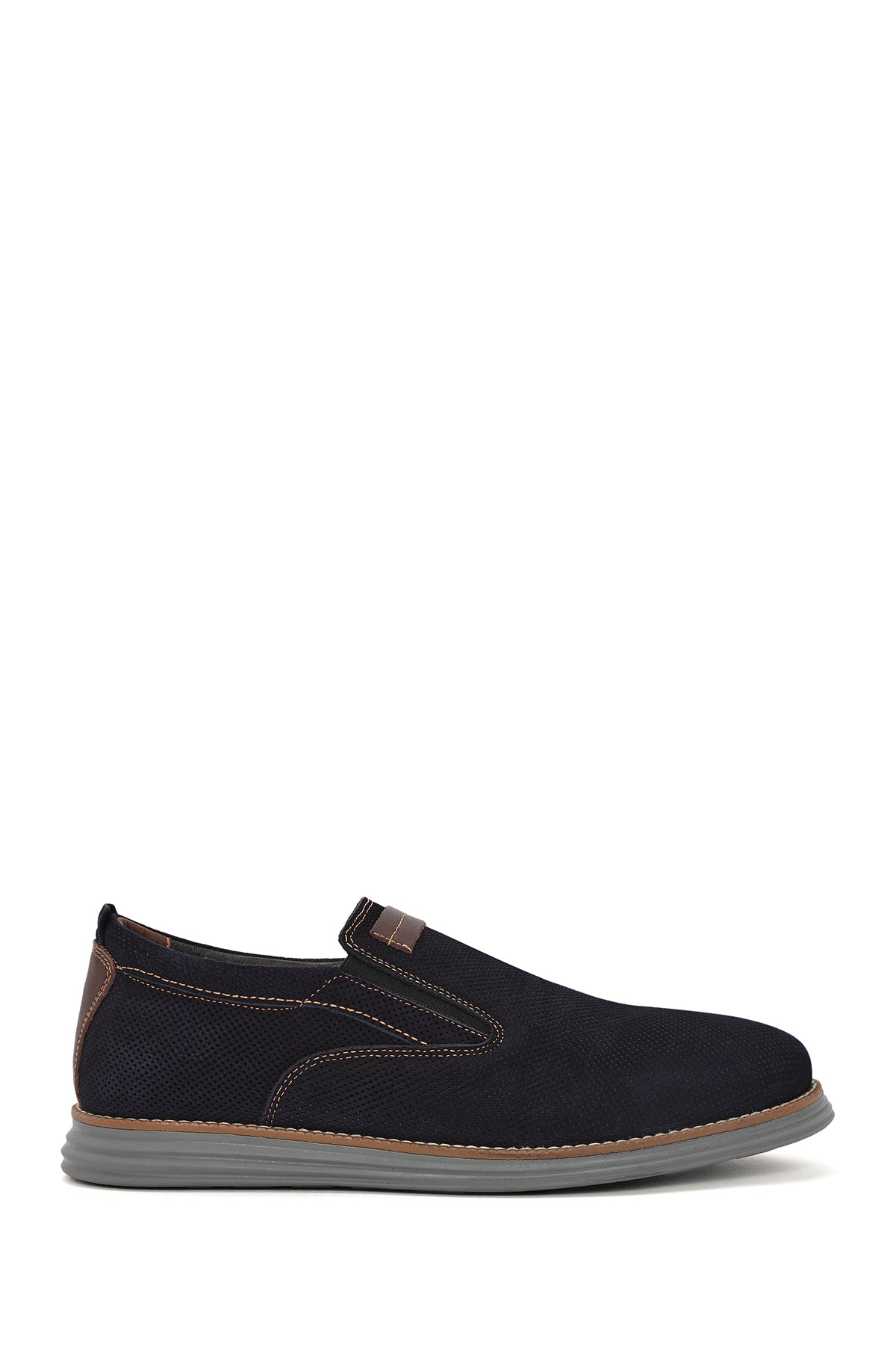 Erkek Lacivert Nubuk Deri Casual Loafer 25SFD7104V3 | Derimod