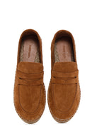 Men's Tan Suede Leather Espadrille | Derimod