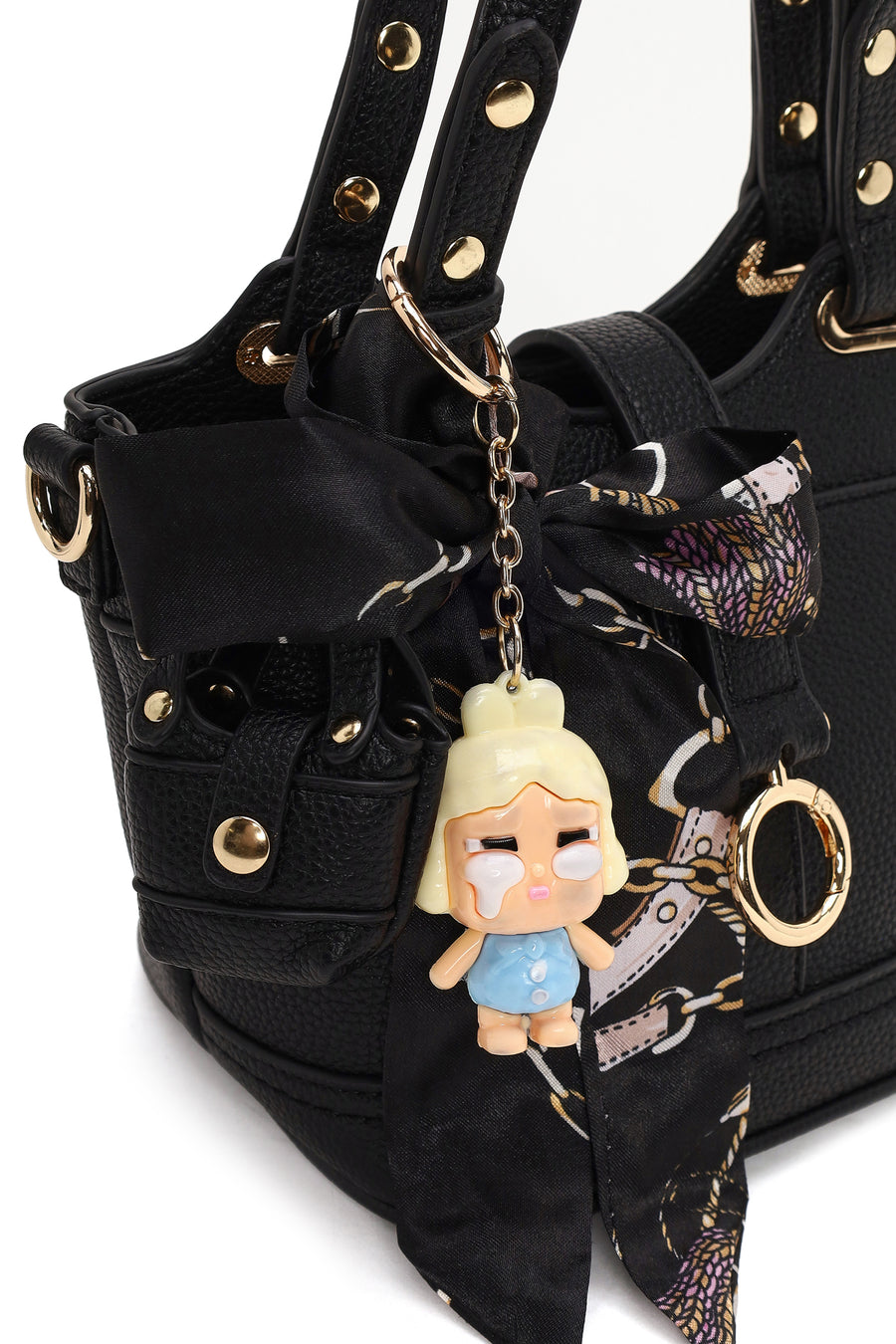 Woman Black Long-Strap Mini Shoulder Bag