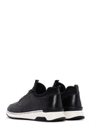 Women's Black Lace-up Thick-Sole Leather Sneaker | Derimod