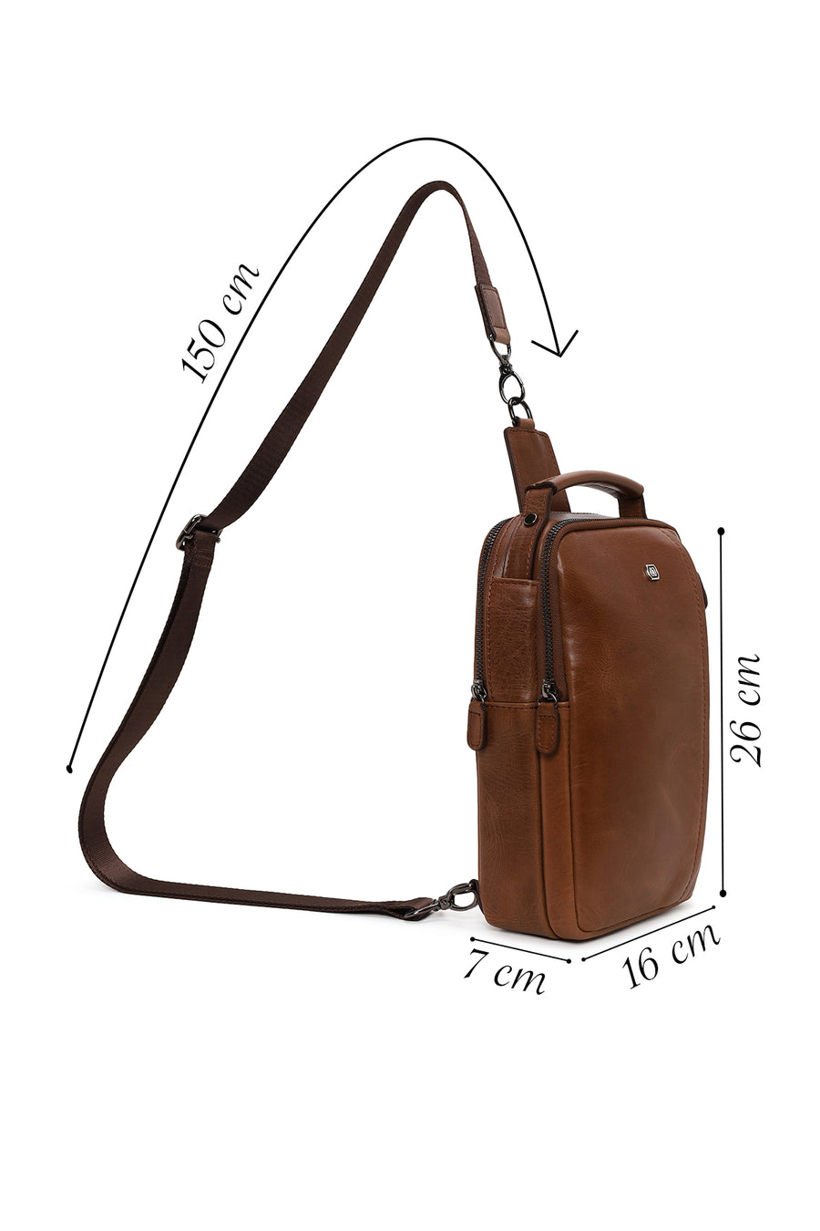 Male Brown Mini Leather Handbag