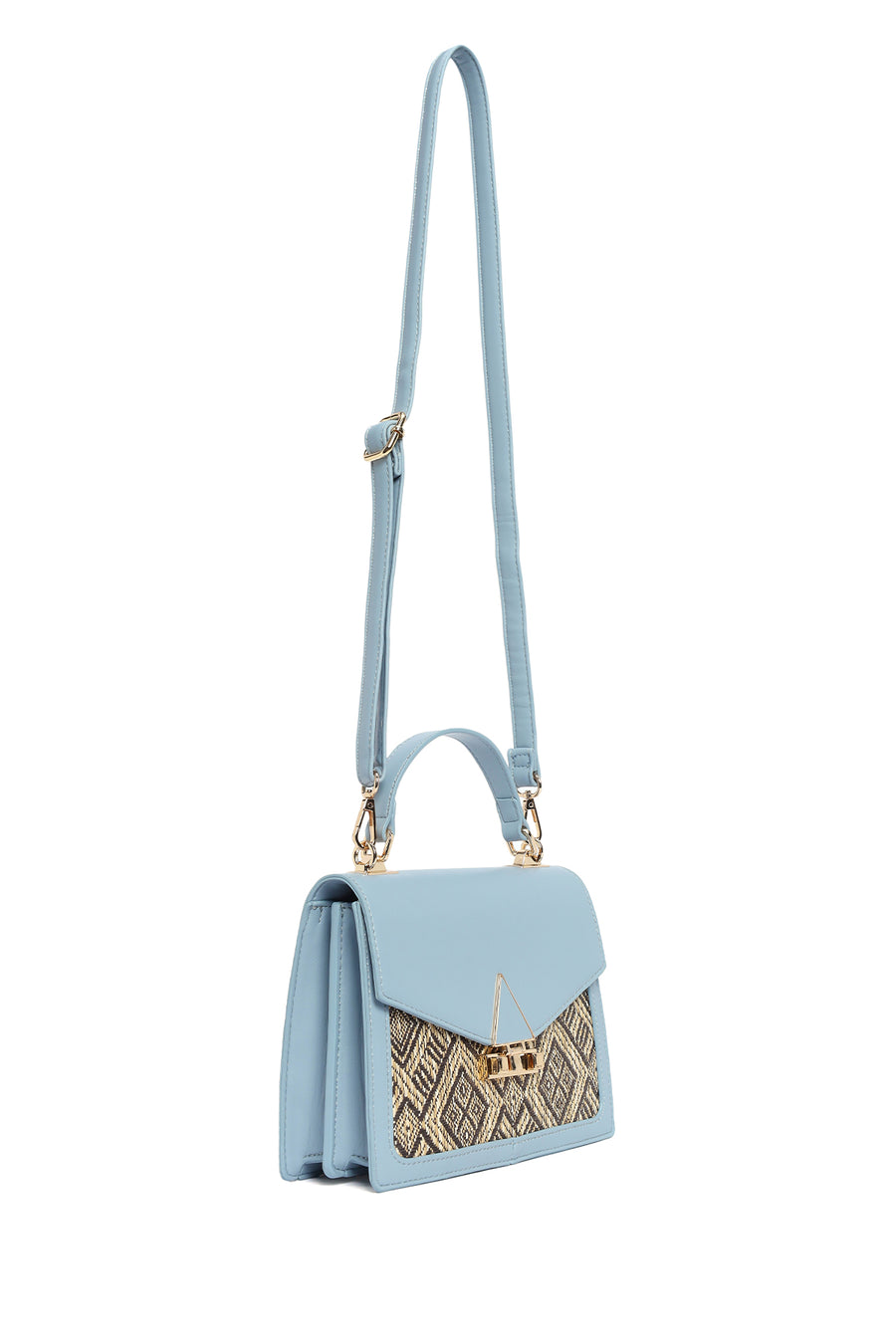 Women's Blue Long Strap Patterned Handbag