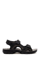 Men's Black Leather Sandals | Derimod