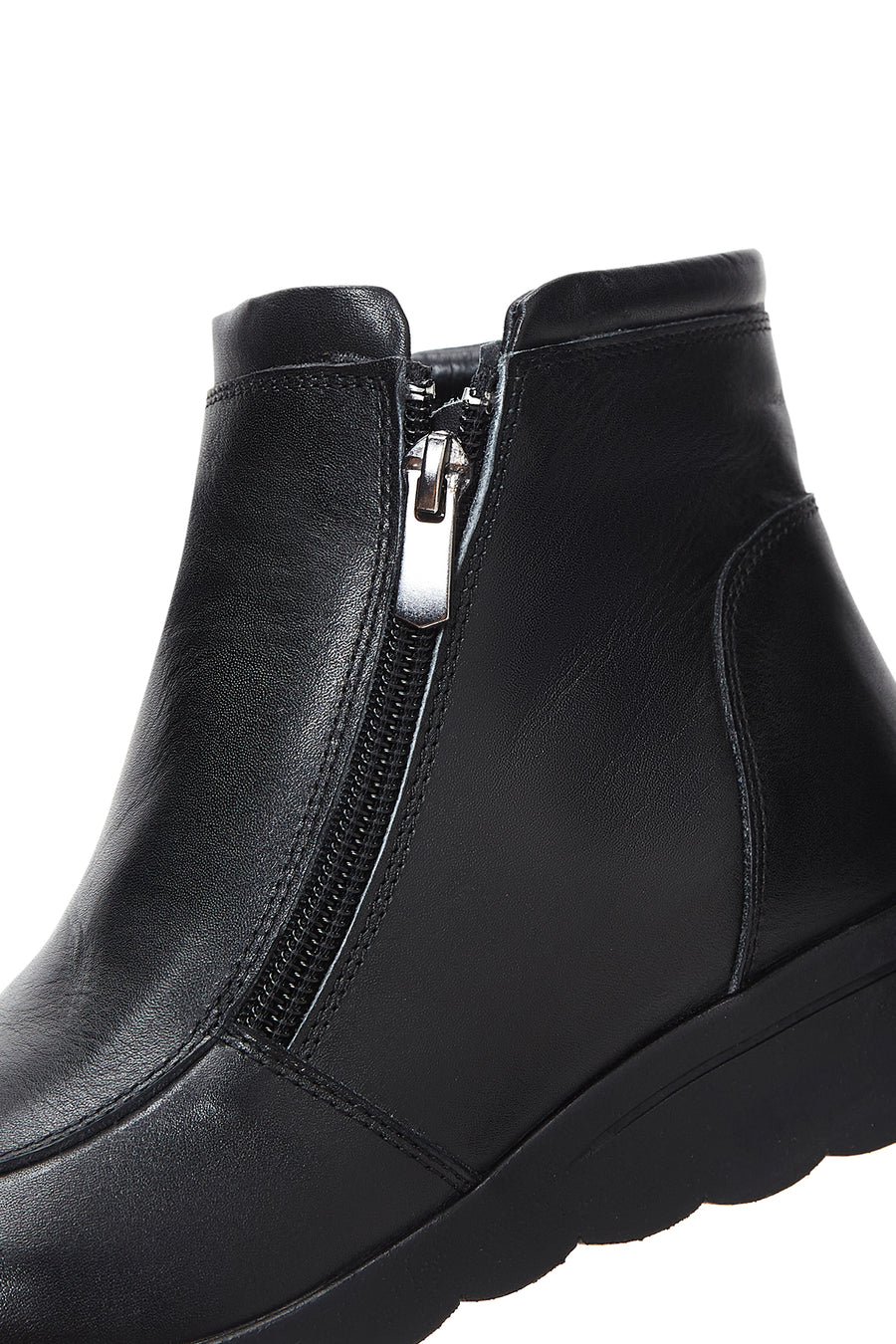 Women's Black Leather Casual Boots