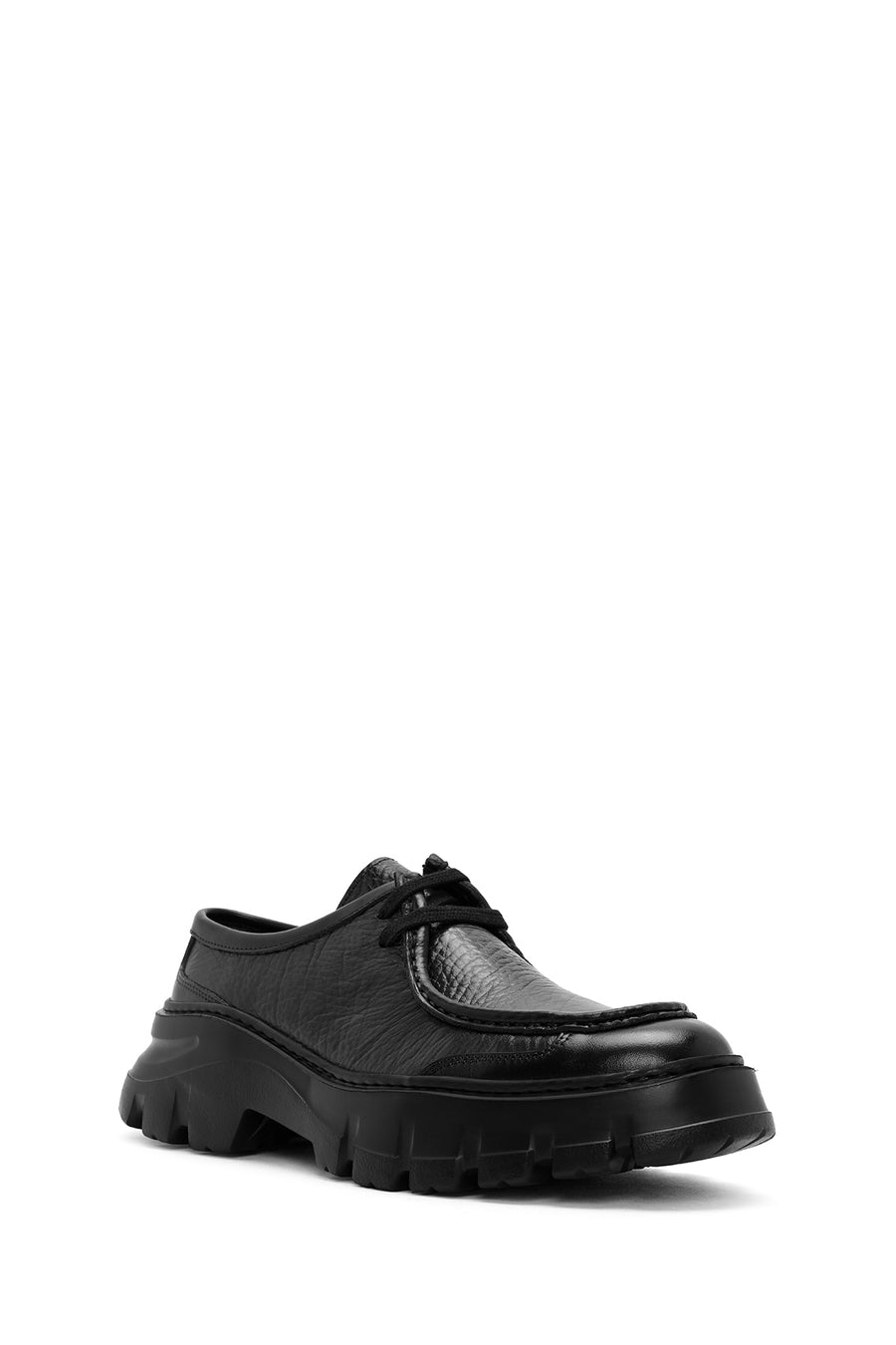 Men's Black Lace-up Leather Casual Shoes