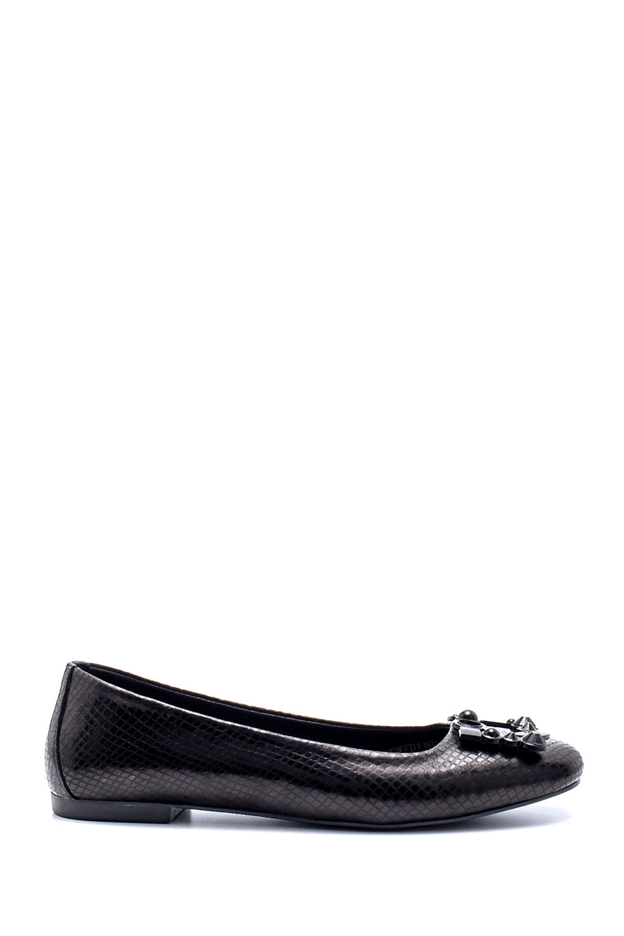 Women's Leather Snakeskin Patterned Ballerinas 20WFD110140 | Derimod