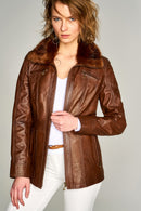 Mira Women's Leather Jacket | Derimod