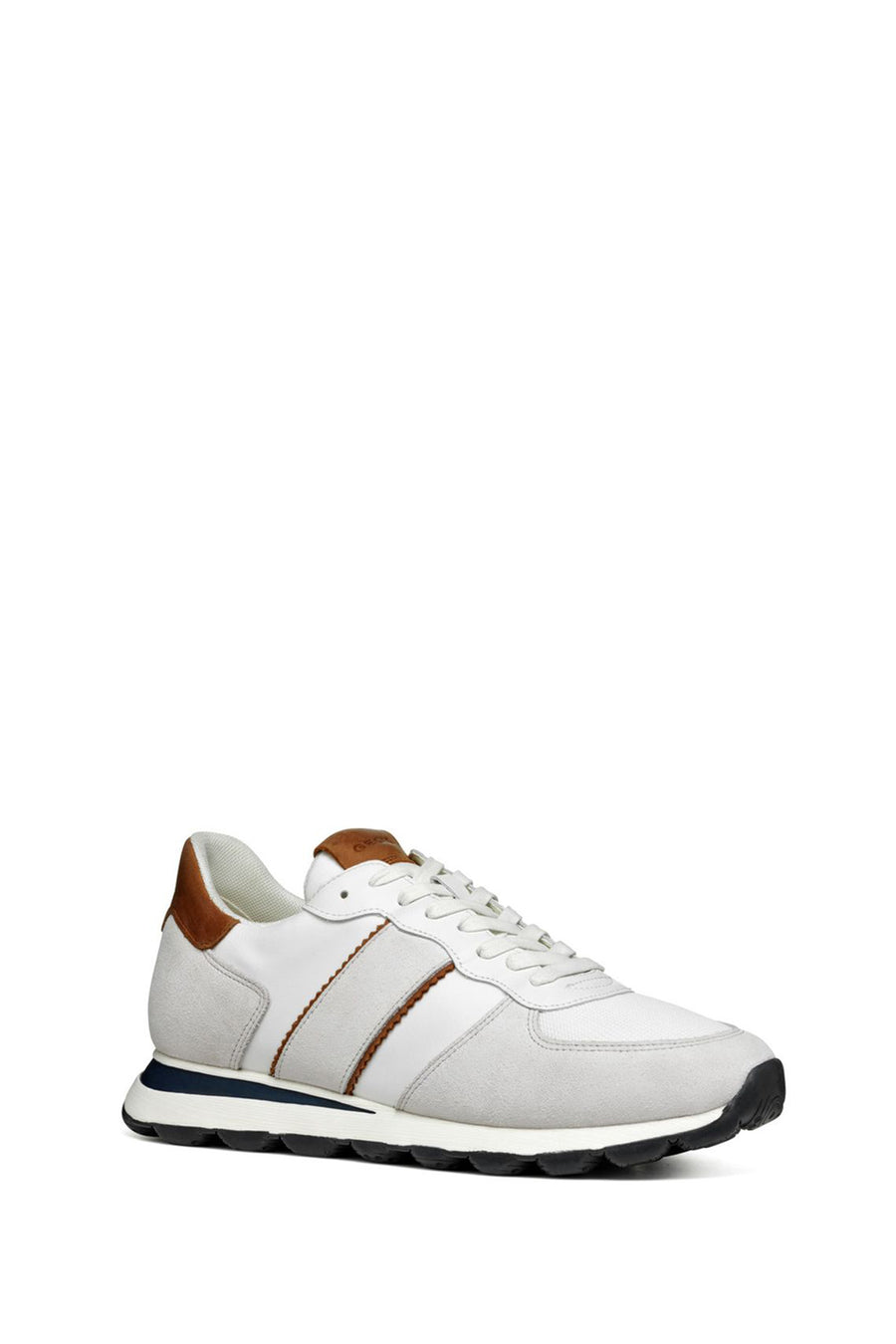 Geox Men's White Spherica Lace-up Leather Sneaker