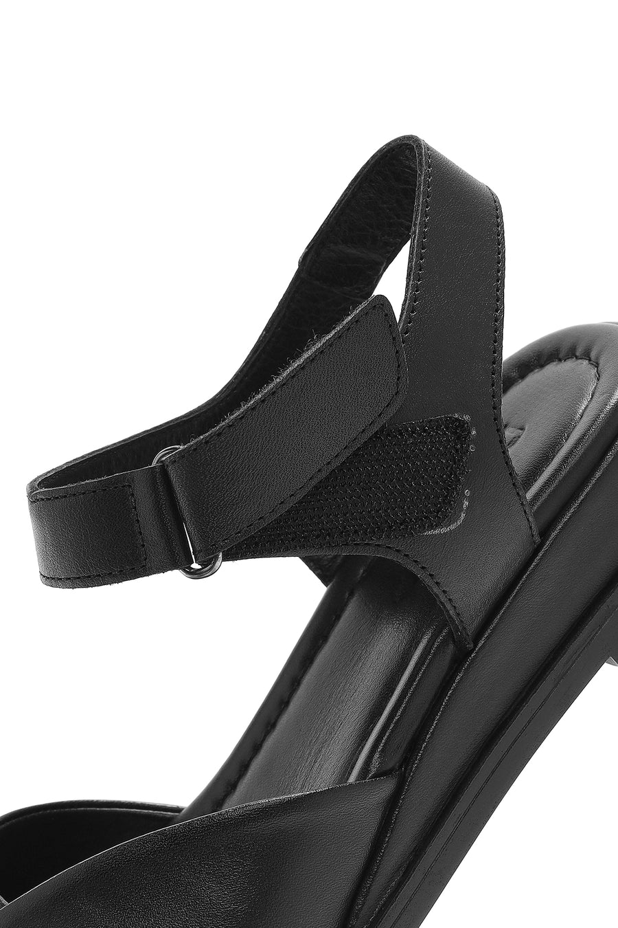 Women's Black Strappy Leather Sandals