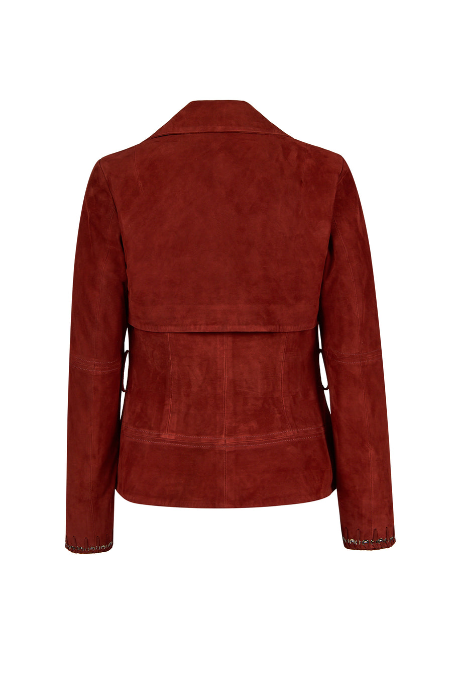 Patricia Woman Burgundy Biker Suede Jacket