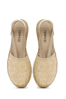 Women's Beige Fabric Sandals | Derimod