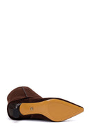 Woman Brown Heeled Suede Boots | Derimod
