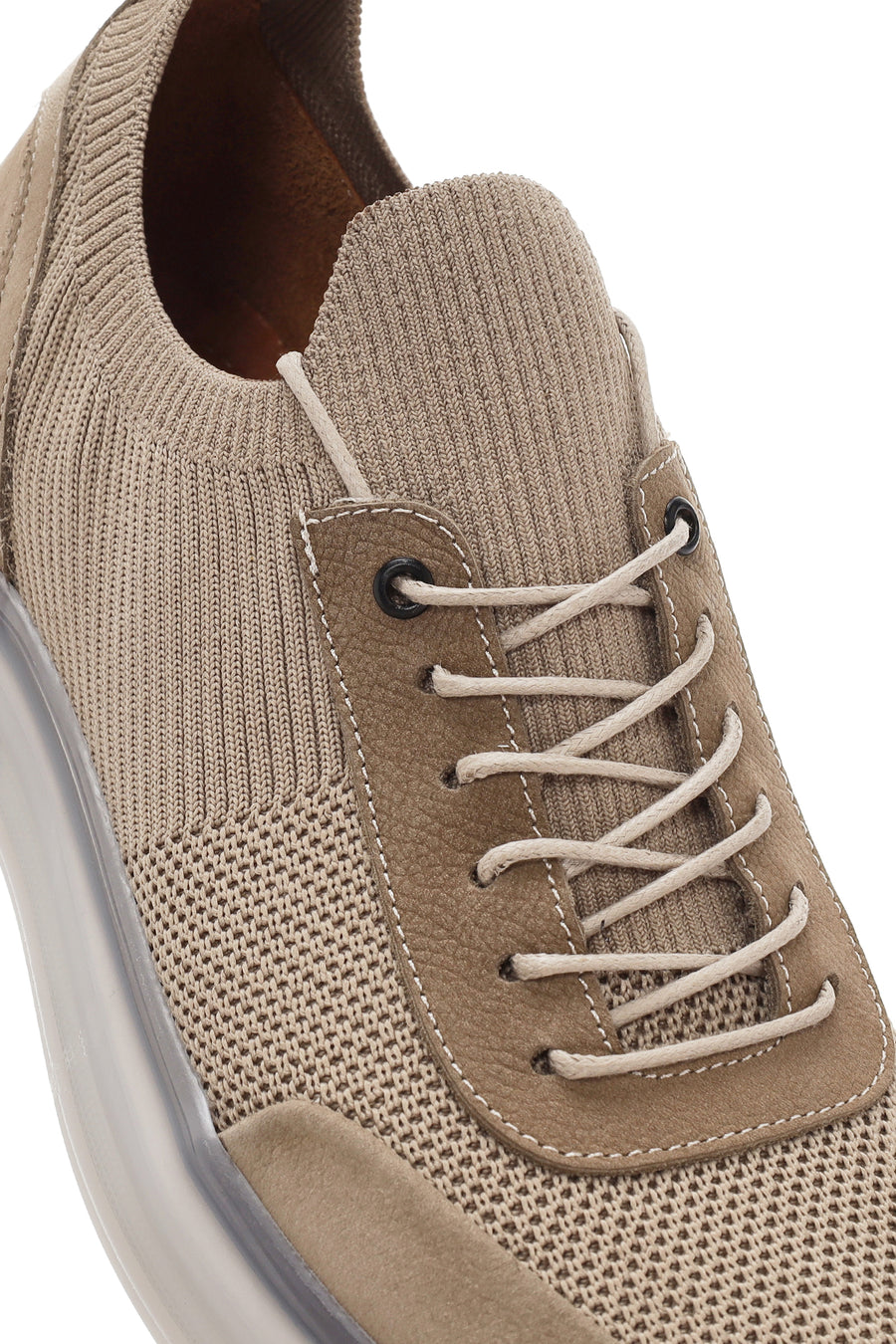 Men's Mink Thick Sole Lace Up Fabric Sneaker