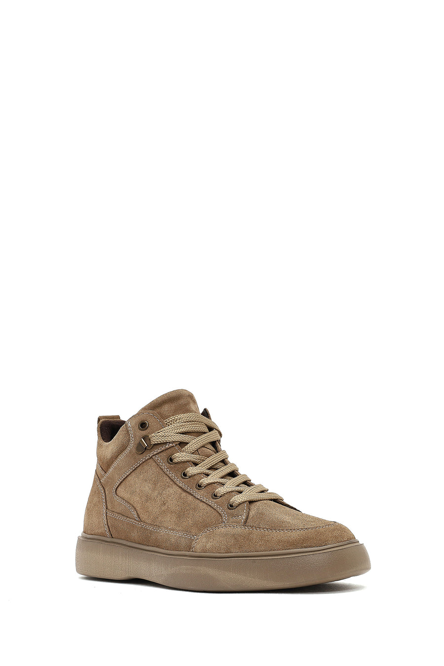 Men Beige Lace-up Suede Leather Sports Boot