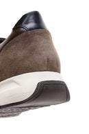 Erkek Kahverengi Deri Süet Detaylı Sneaker | Derimod